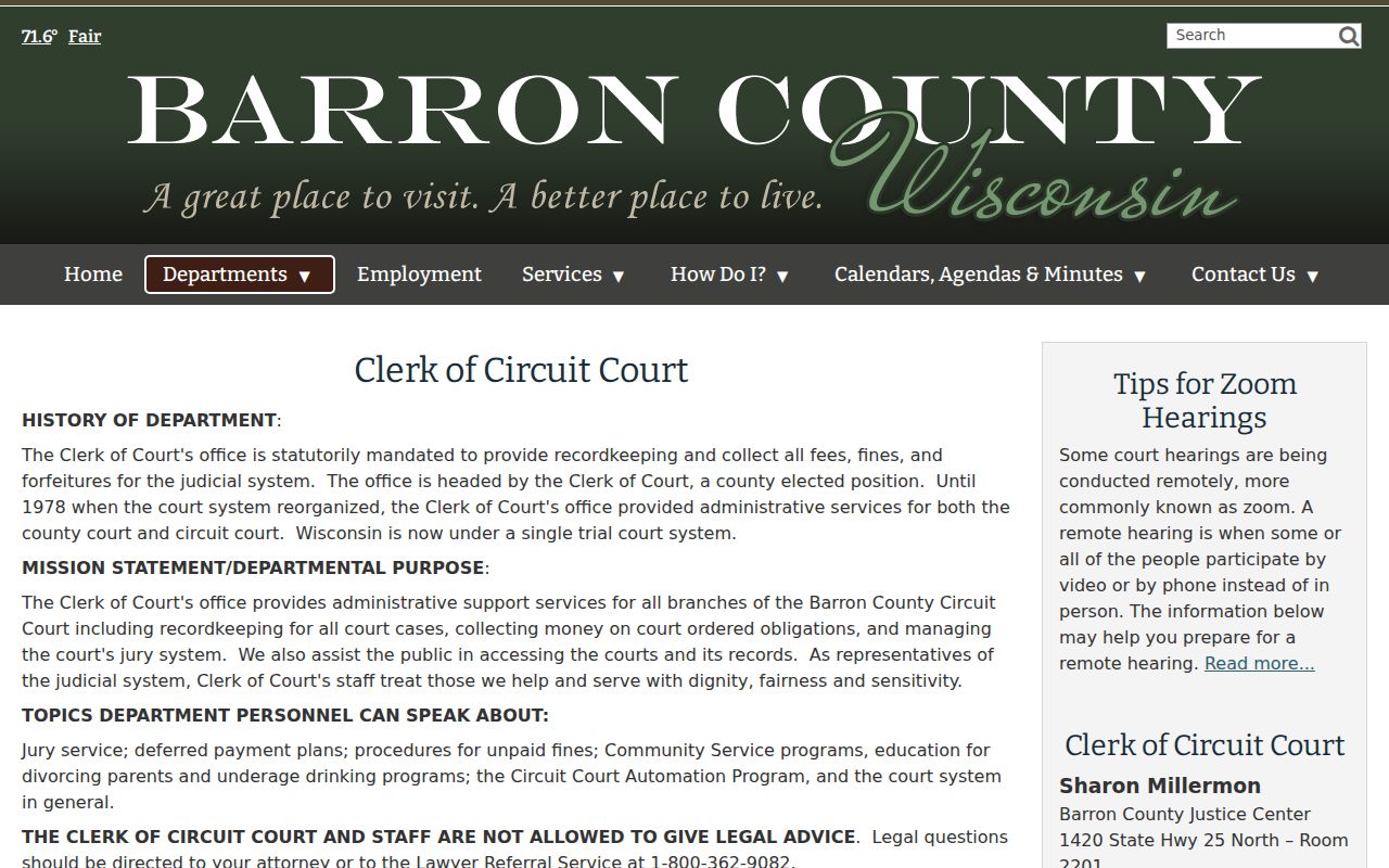 Barron County court records clerk contact and copy routes
