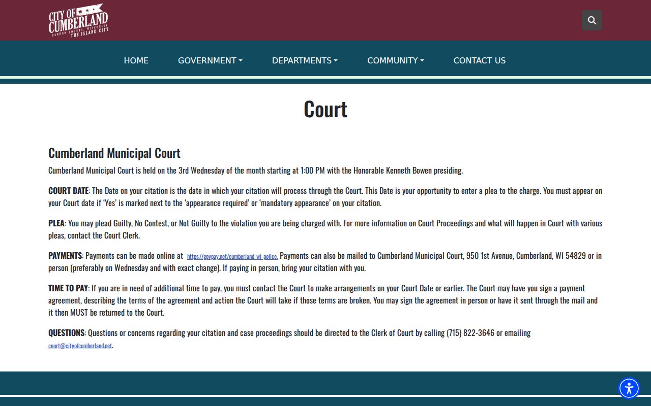 Cumberland court docket third-Wednesday municipal schedule