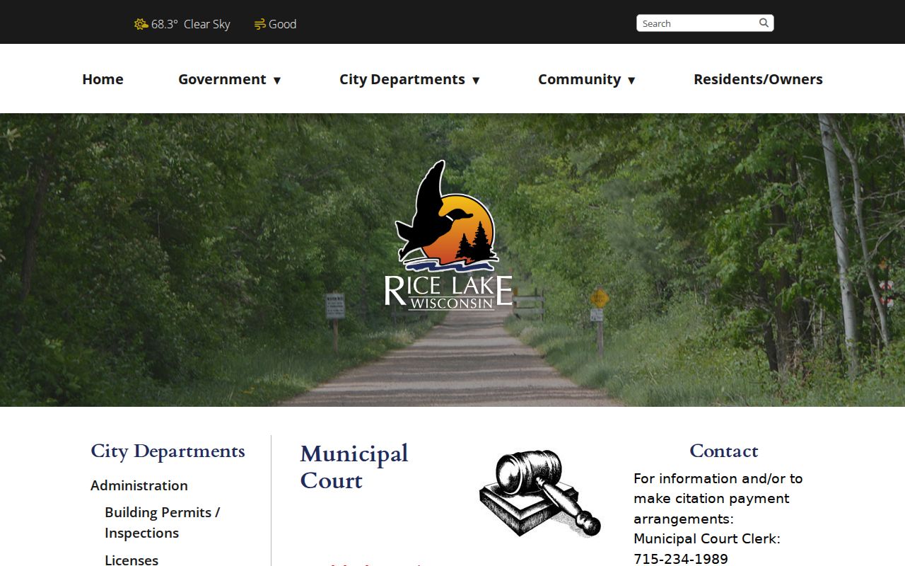Rice Lake court docket municipal court schedule and operations page
