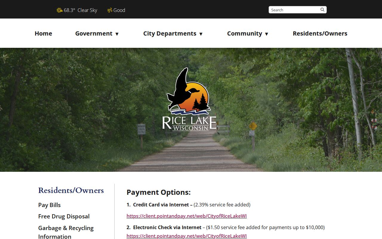 Rice Lake court docket payment options and fee notice